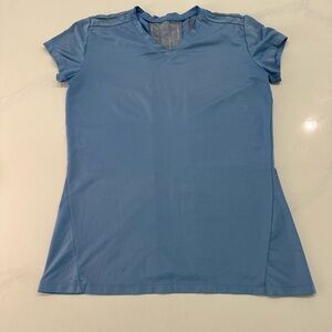 Lucky in Love Blue Flutter Sleeve Polo Tee